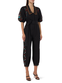 Cross-Stitch Embroidered Jumpsuit