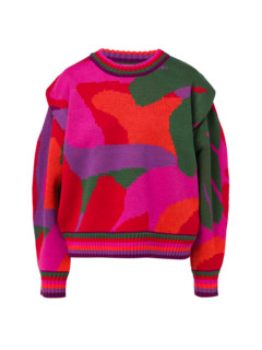Abstract Scarf Sweater