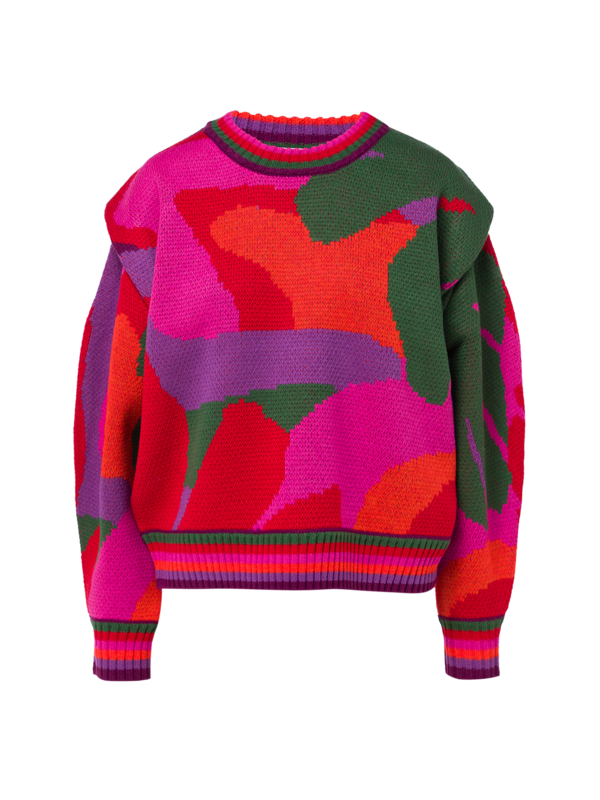 Abstract Scarf Sweater