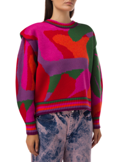 Abstract Scarf Sweater