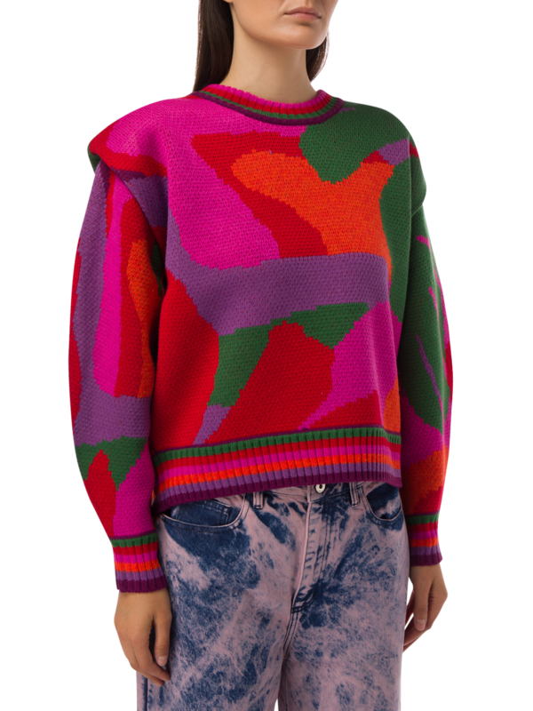 Abstract Scarf Sweater
