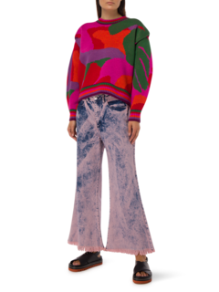 Abstract Scarf Sweater