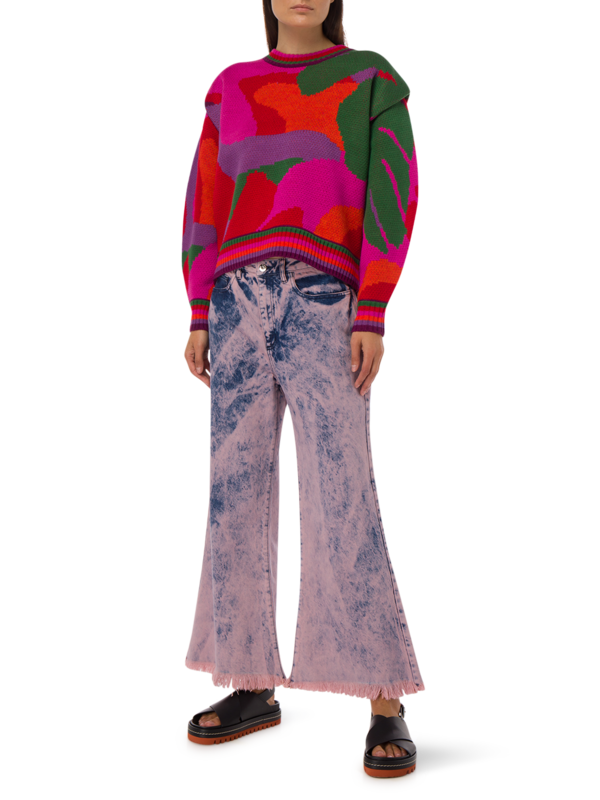 Abstract Scarf Sweater