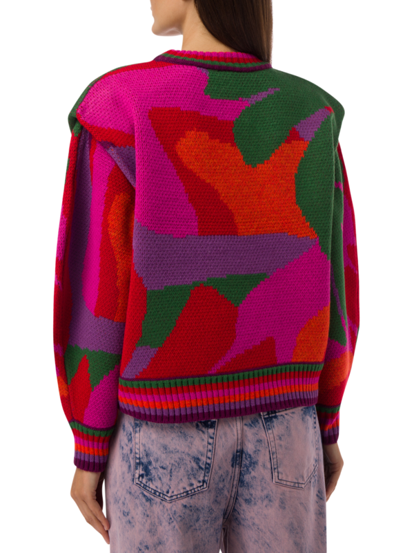 Abstract Scarf Sweater