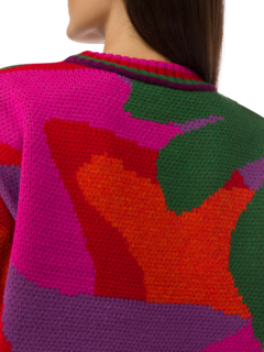 Abstract Scarf Sweater