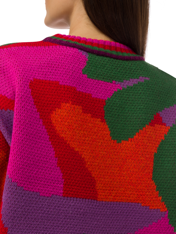 Abstract Scarf Sweater