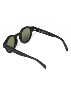 Solid Black Round Frame Sunglasses