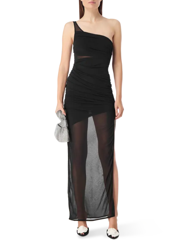 Moni Sheer Gauze One Shoulder Maxi Dress