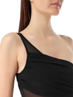 Moni Sheer Gauze One Shoulder Maxi Dress