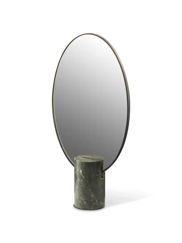 Oval Mirror With Marble Vase