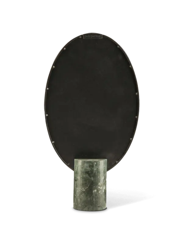 Oval Mirror With Marble Vase