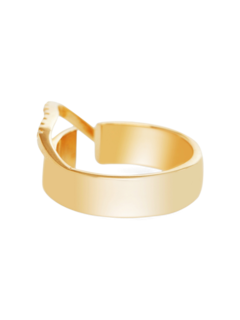 Open Ring with Pave Organic Wire