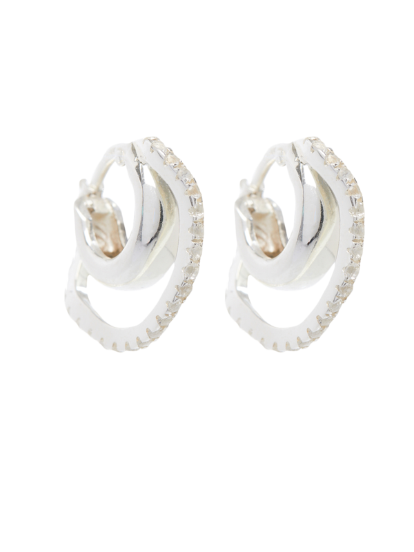 Metallic Silver Statement Earring