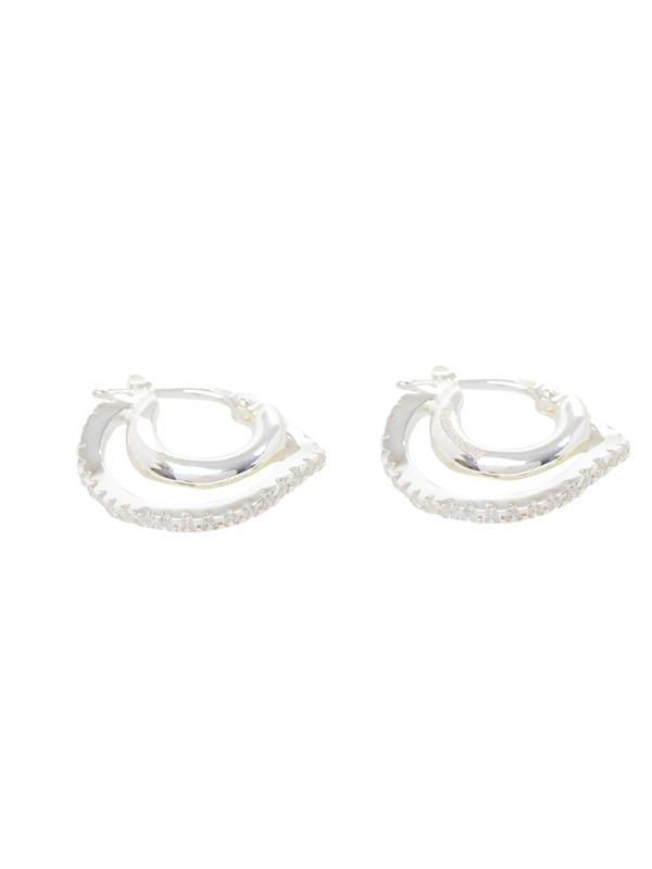 Metallic Silver Statement Earring