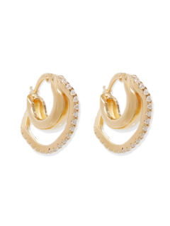 Hoop Earrings with Pave Organic Wire