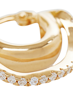 Hoop Earrings with Pave Organic Wire