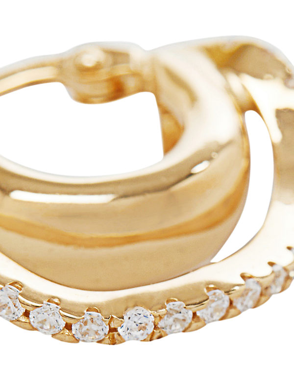 Hoop Earrings with Pave Organic Wire