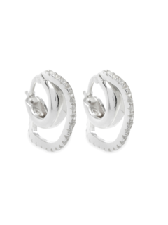 Hoop Earrings with Pave Organic Wire