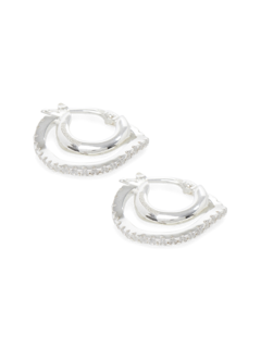 Hoop Earrings with Pave Organic Wire