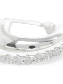 Hoop Earrings with Pave Organic Wire