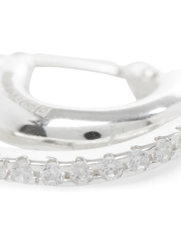 Hoop Earrings with Pave Organic Wire
