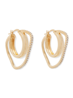 Hoop Earrings with Pave Organic Wire