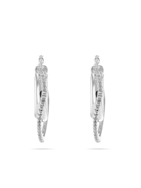 Multiple Silver Hoop Earring
