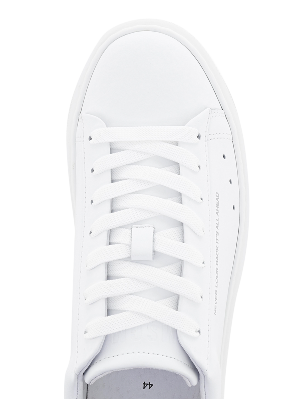 Low-Top Leather Sneakers with Monochrome Detailing