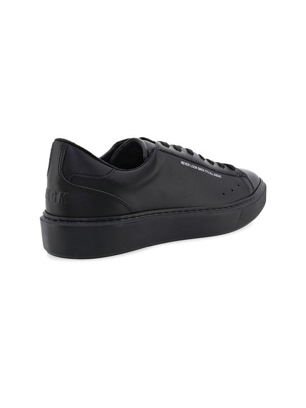 Low-Top Leather Sneakers with Monochrome Detailing