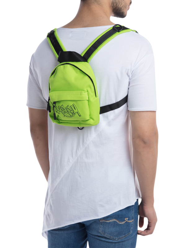 Mini Lime Green Graffiti Logo Backpack