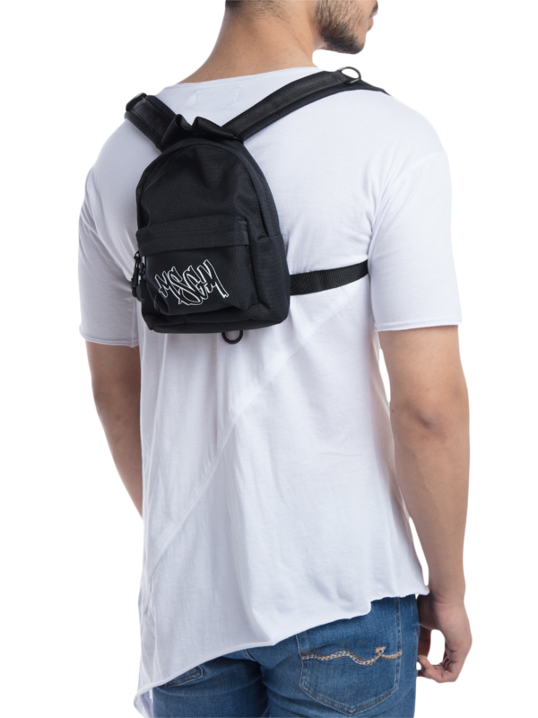 Mini Black Graffiti Logo Backpack