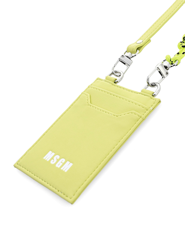 Lemon-Yellow Leather Cross Card Holder.