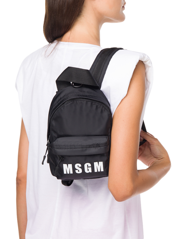 Mini Backpack with Logo Print