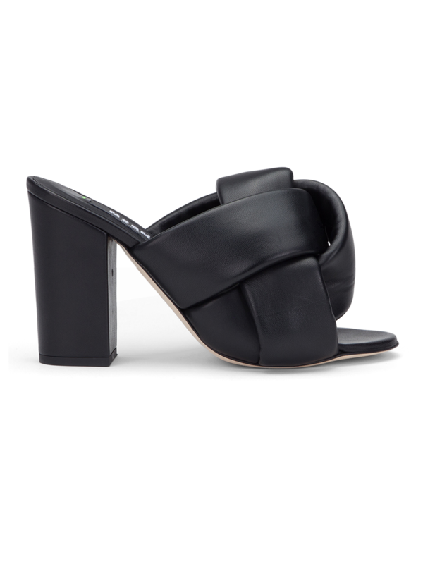 Leather Sandals with Knotted Detailing and Block Heels