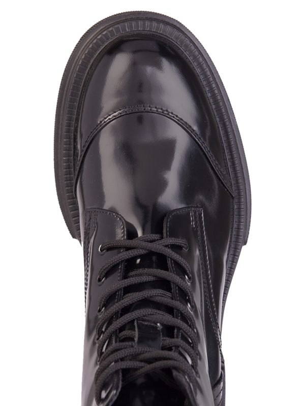Chunky Leather Lace-Up Boots