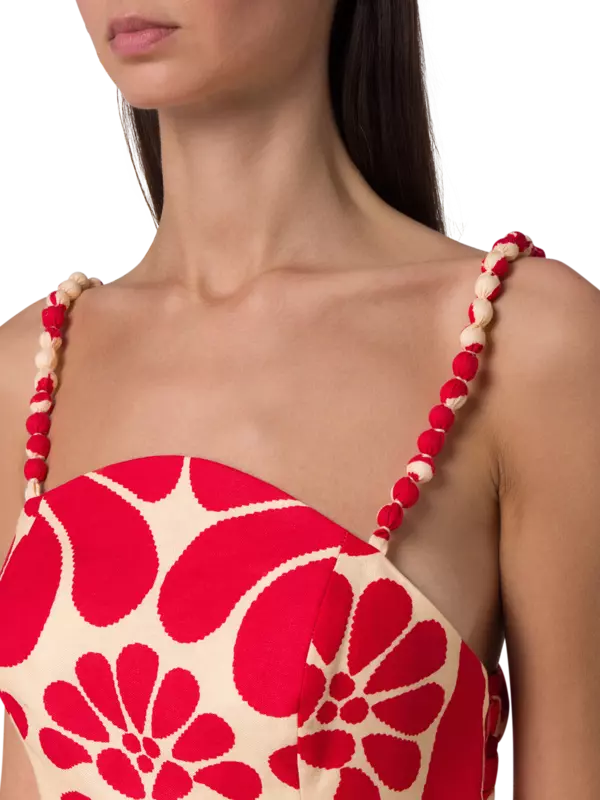 knee length dresses for ladies Palermo Red Sleeveless Dress