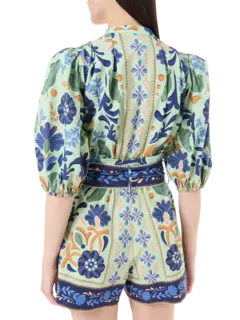 Ocean Tapestry Green Romper