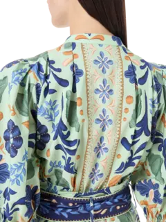 Ocean Tapestry Green Romper