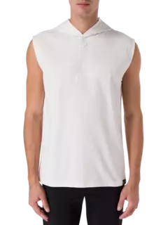 تيشيرت بغطاء للرأس وبدون أكمام مزين بطبعة