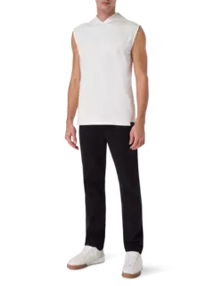 تيشيرت بغطاء للرأس وبدون أكمام مزين بطبعة