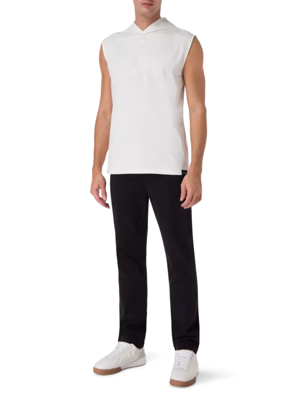 تيشيرت بغطاء للرأس وبدون أكمام مزين بطبعة