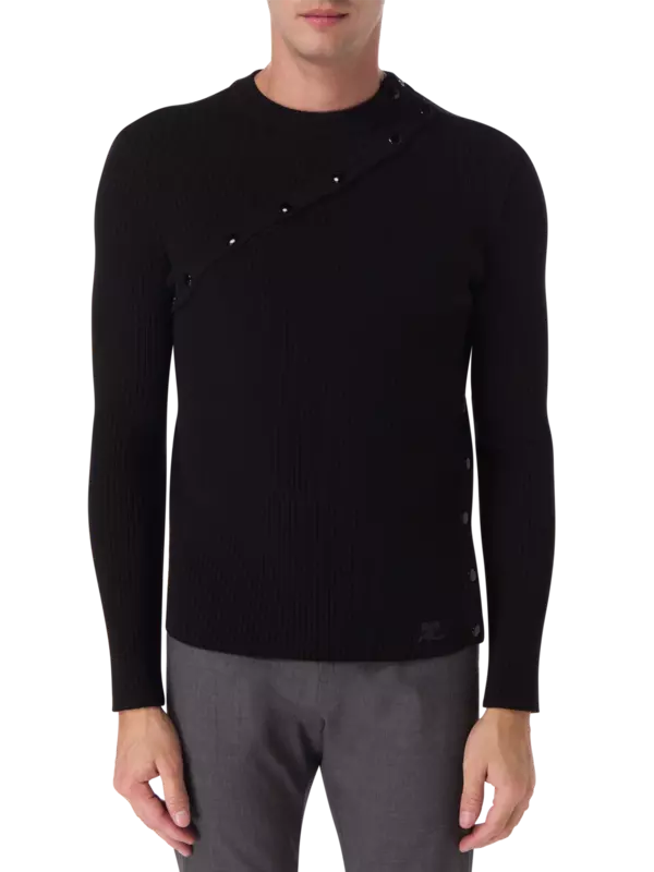 سترة محبوكة مضلعة بتصميم متعدد