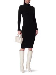 فستان طويل محبوك ومضلع بتصميم متعدد