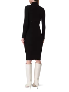 فستان طويل محبوك ومضلع بتصميم متعدد