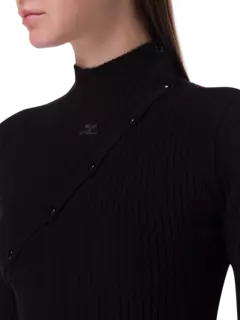 فستان طويل محبوك ومضلع بتصميم متعدد