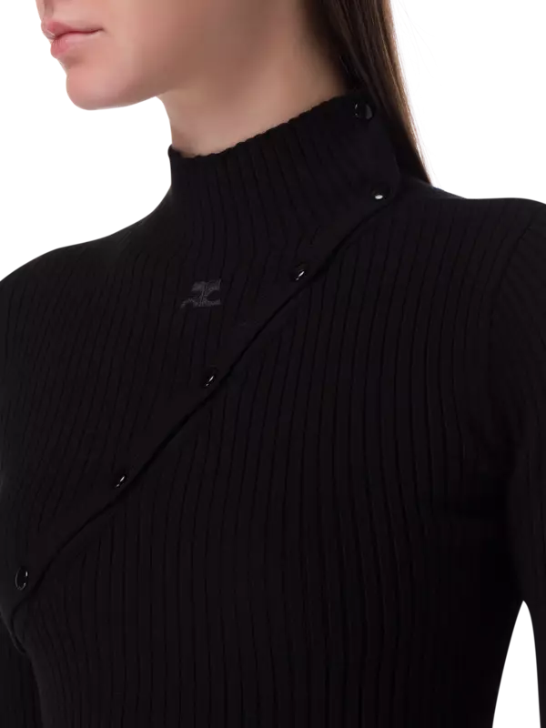 فستان طويل محبوك ومضلع بتصميم متعدد