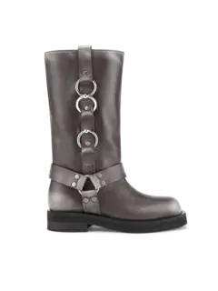 حذاء بوت بلير مسطح مزين بثقوب