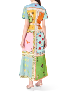 فستان بنمط قميص وأكمام قصيرة رومي