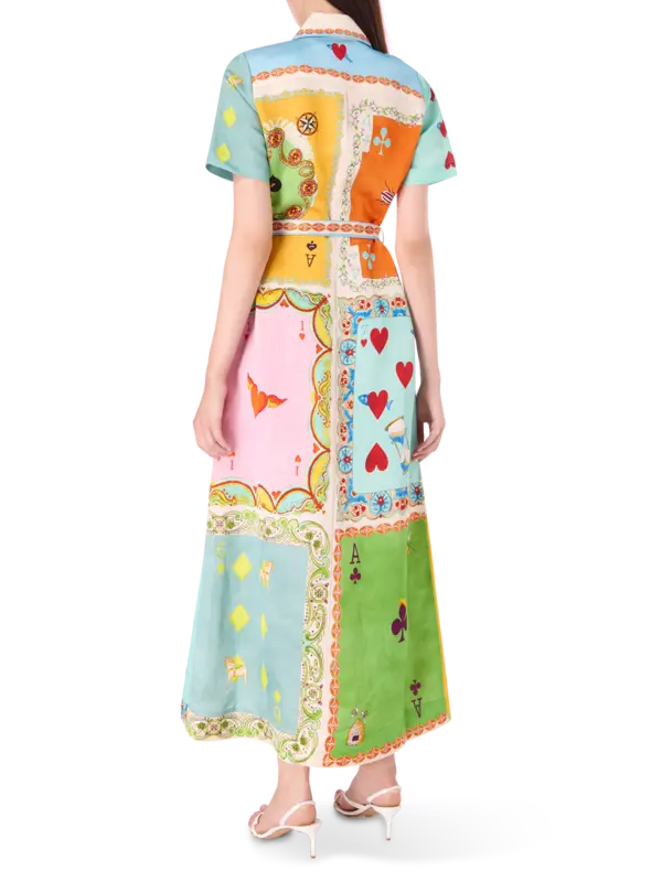 فستان بنمط قميص وأكمام قصيرة رومي