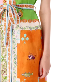 فستان بنمط قميص وأكمام قصيرة رومي